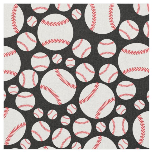 Baseball Sports Cute Fabric (Close Up)