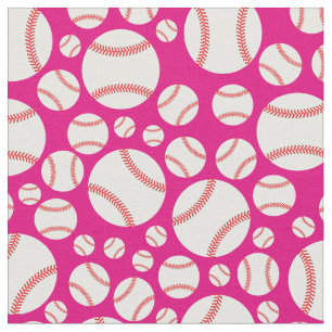 Baseball Sports Cute Pink Girls Fabric