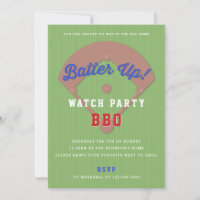 Baseball Sports Game Watch Party Invitation