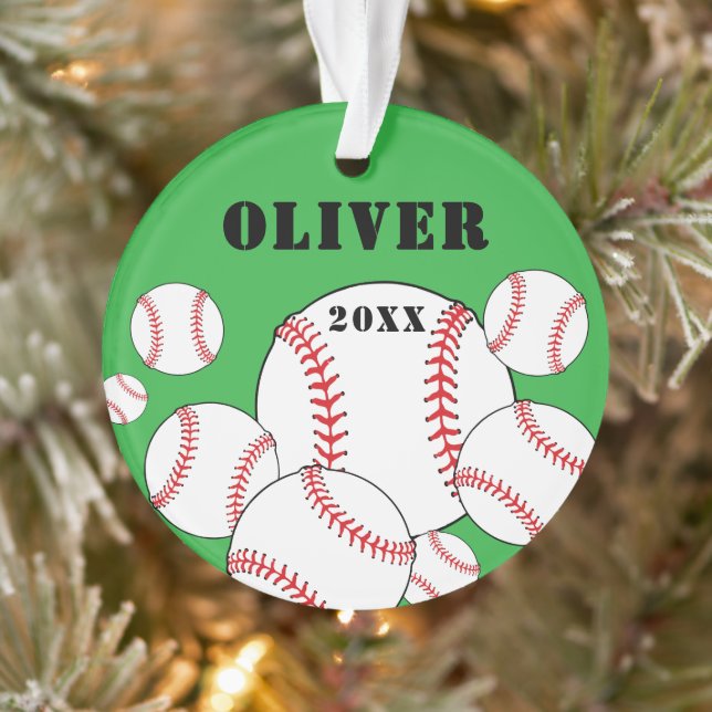 Baseball Sports Kids Keepsake Christmas Ornament (Tree)