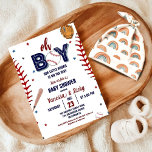Baseball Sports Little Rookie Boy Baby Shower Invitation<br><div class="desc">Step up to the plate and celebrate the arrival of your future baby with this Baseball Sports Little Slugger Boy Baby Shower Invitation! Perfect for baseball-loving parents-to-be,  this charming invitation sets the tone for a fun-filled baby shower that's sure to be a home run.</div>