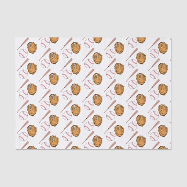 Baseball Sports Little Rookie Boy Baby Shower Tissue Paper (Front)
