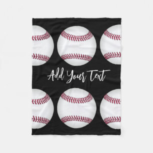baseball sports lovers add your own name or text  fleece blanket