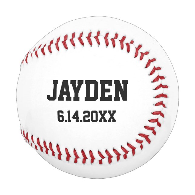 Baseball Sports New Baby NAME Birthday Dad Fun (Back Left)