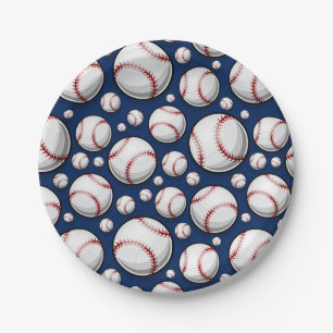 Baseball Sports Pattern Paper Plate