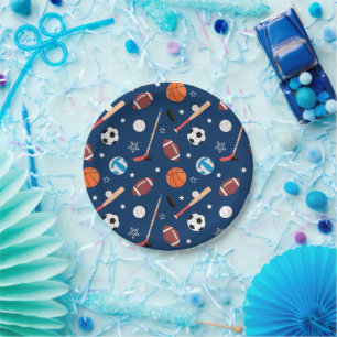 Baseball sports Pattern  Paper Plate