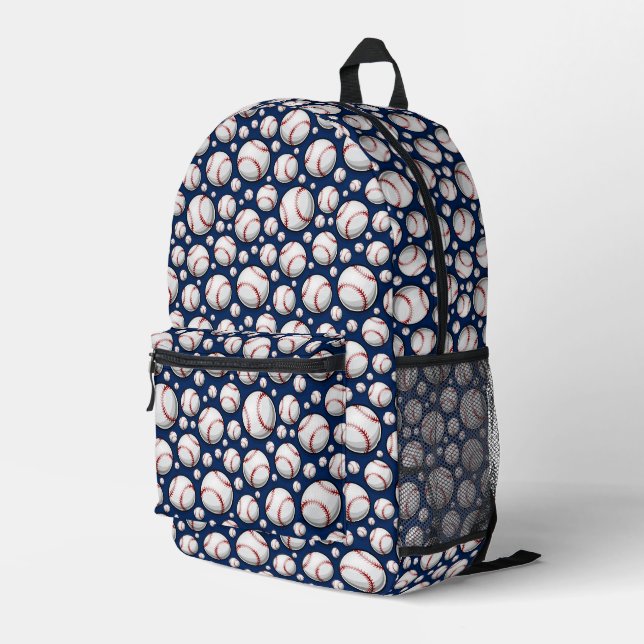 Baseball Sports Pattern Printed Backpack (Back Corner Right)