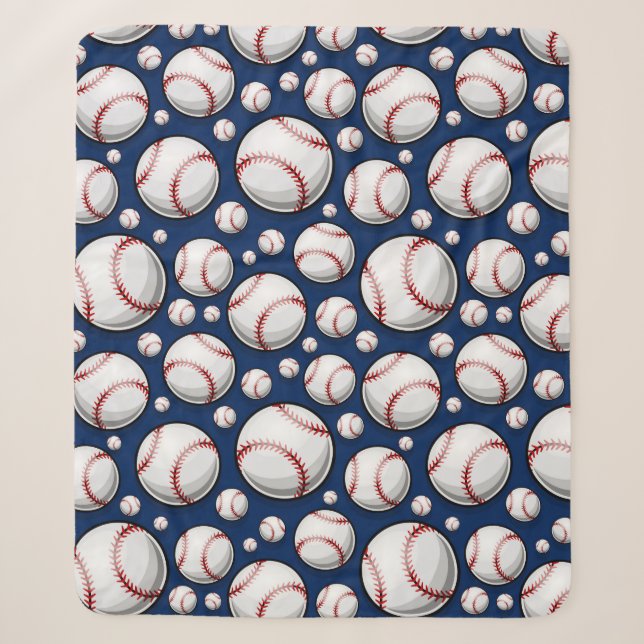 Baseball Sports Pattern Sherpa Blanket (Front)