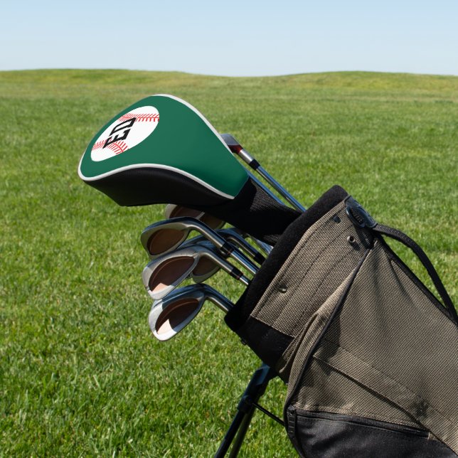 Baseball sports personalized driver golf head cover (In Situ)