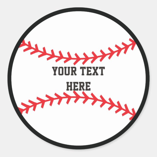 Baseball Sports Round Stickers fête d'anniversaire (Devant)