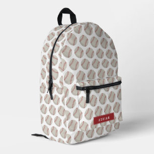 Baseball Sports School Personalized Name Printed Backpack