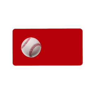 Baseball - Sports Template Baseballs on Red Label