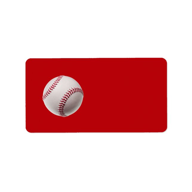 Baseball - Sports Template Baseballs on Red Label (Front)