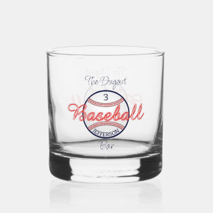 Baseball Sports Whiskey Rocks Glass Drinkware