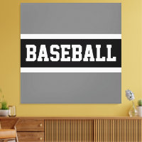 BASEBALL Sporty Athletic Black White Grey Stripes