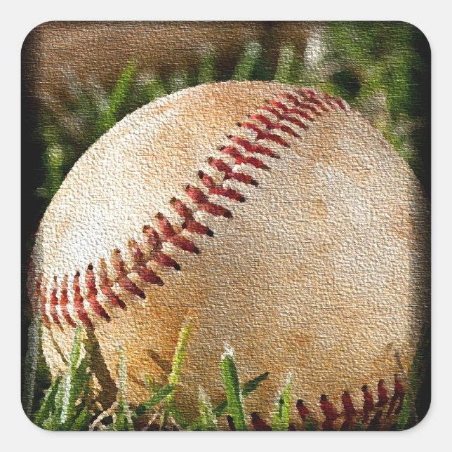 Baseball Square Sticker (Front)