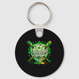 Baseball st patricks day boys girls men women keychain