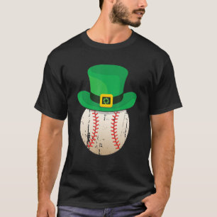 Baseball St Patricks Day Boys Men Ball Leprechaun  T-Shirt