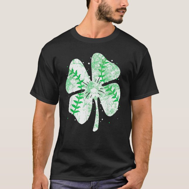 Baseball St Patricks Day Boys Men Catcher Pitcher  T-Shirt (Front)