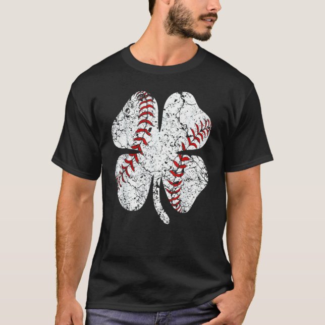 Baseball St Patricks Day Boys Men Catcher Pitcher  T-Shirt (Front)