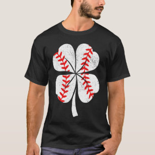 Baseball St Patricks Day Shamrock Boys Men Catcher T-Shirt