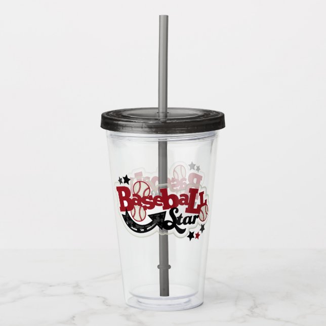 Baseball Star Acrylic Tumbler (Front)