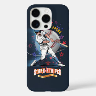 Baseball Stars & Stripes (Dark mode) iPhone 16 Pro Case
