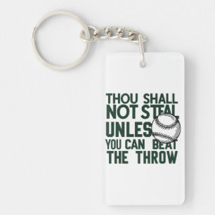 Baseball Stealing Humour Shirt Keychain
