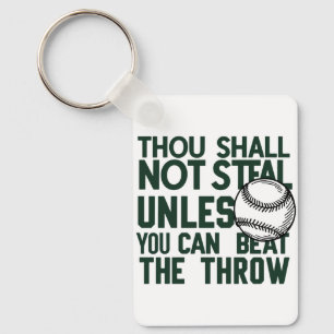 Baseball Stealing Humour Shirt Keychain
