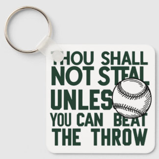 Baseball Stealing Humour Shirt Keychain