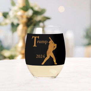 Baseball Stemless Wine Glass