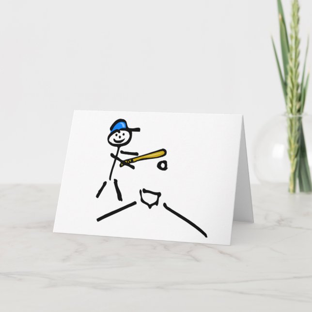 Baseball Stick Figure Holiday Card (Front)