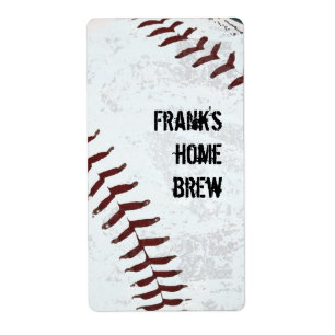 baseball stitched beer bottle label