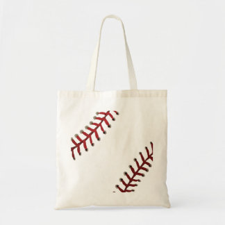 Baseball stitches tote bag