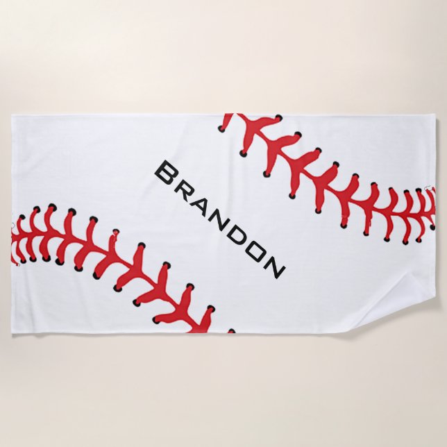 Baseball Stitching Design Beach Towel (Front)