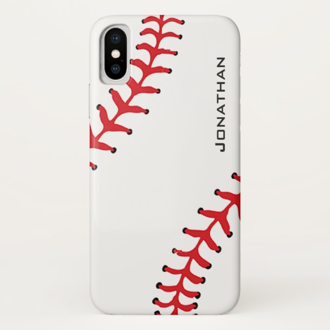 Baseball Stitching Design iPhone X Case (Back)
