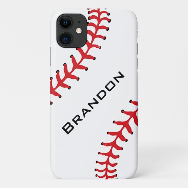 Baseball Stitching iPhone 11 Smartphone Case (Back)