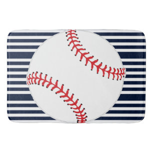Baseball Stripes Design Bath Mat