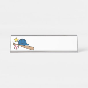 Baseball Stuff Desk Name Plate