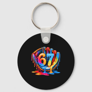 Baseball Stuff Six Seven 67 Ice Cream Drip 6 7 Bas Keychain
