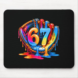 Baseball Stuff Six Seven 67 Ice Cream Drip 6 7 Bas Mouse Pad