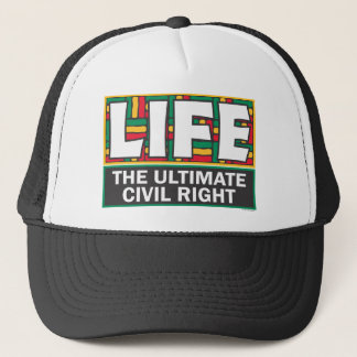 Baseball-style hat with a pro-life message.