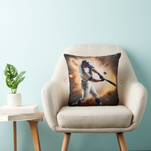Baseball Super Play The Home Run,  Throw Pillow