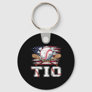 Baseball T-ball Tio American Flag Proud Ball Tio Keychain