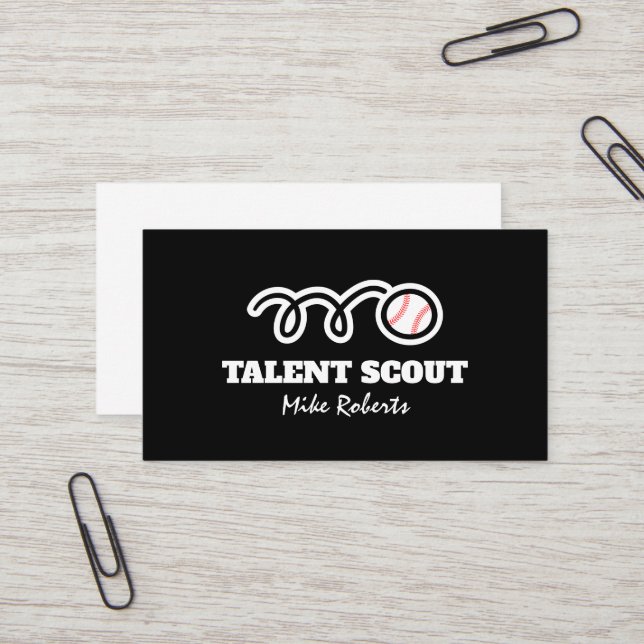 Baseball talent scout business card template (Front/Back In Situ)