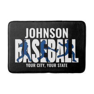 Baseball Team ADD NAME Champion Game Player Bath Mat