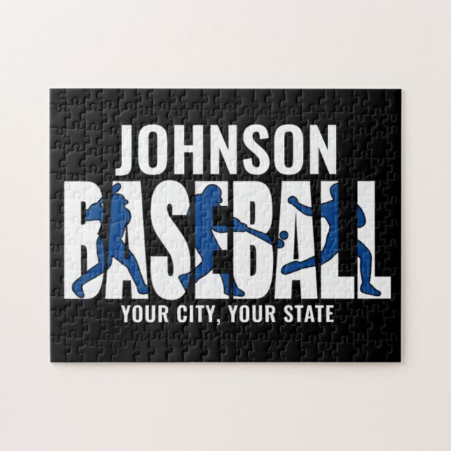 Baseball Team ADD NAME Champion Game Player Jigsaw Puzzle (Horizontal)