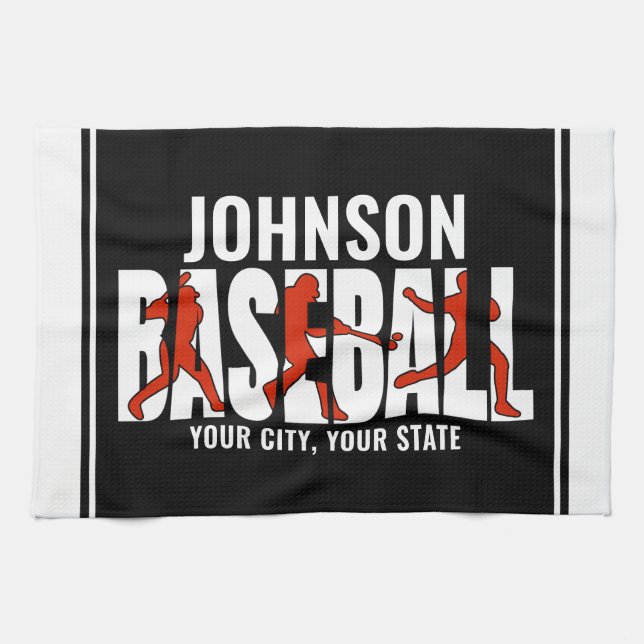 Baseball Team ADD NAME Champion Game Player Kitchen Towel (Horizontal)