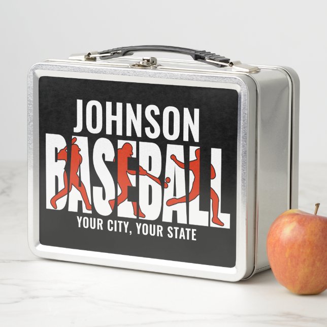 Baseball Team ADD NAME Champion Game Player Metal Lunch Box (In Situ)