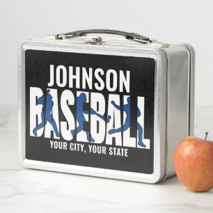 Baseball Team ADD NAME Champion Game Player Metal Lunch Box